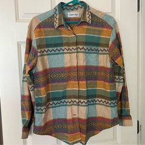Vintage cabin creek boho button down flannel